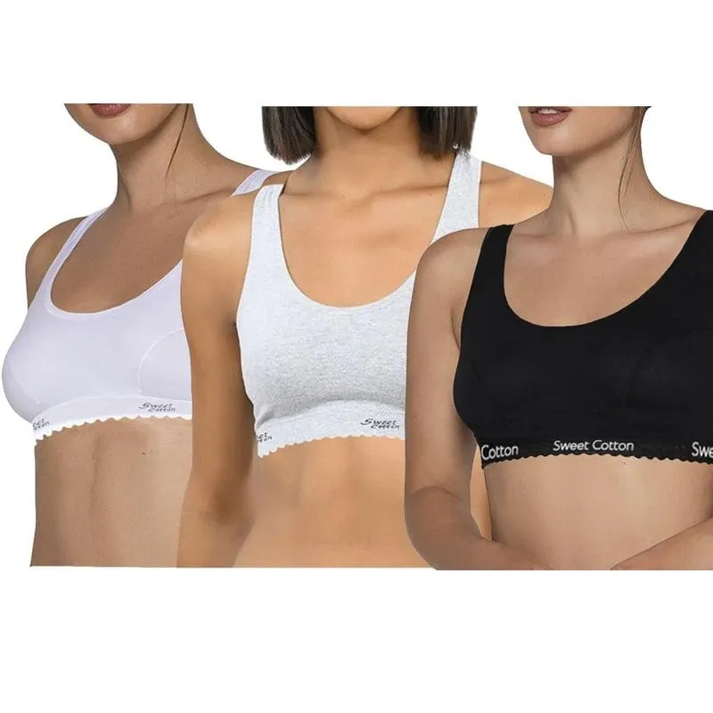 Pack x3 Top Deportivo de Algodón Sweet Cotton Multicolor