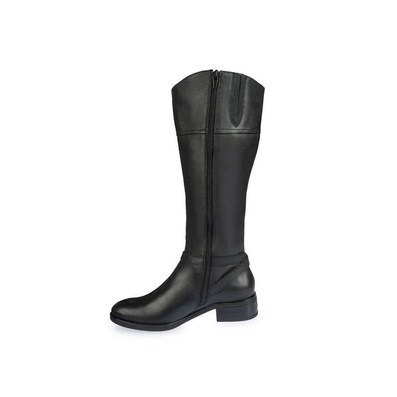 Bota Alta Casual Mujer Cuero Viale Negro