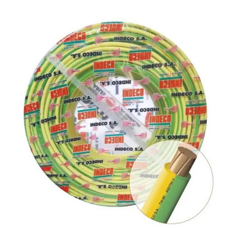Cable TW-80 Plus 450/750V 14 AWG Amarillo/Verde 100 Metros