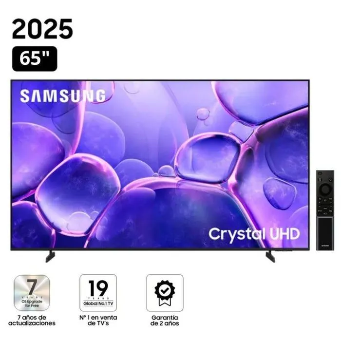 Televisor Samsung Smart TV 65"Crystal UHD 4K UN65U8000FGXPE - Nuevo 2025