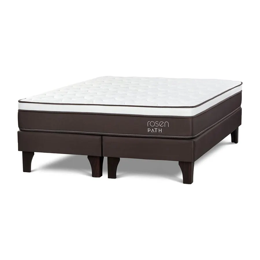 Cama Europea Path Brown Queen 160 x 200 cm