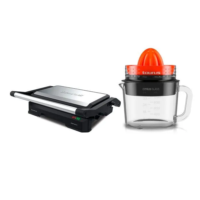 Combo Taurus Mini Grill Crispy & Co II + Exprimidor Citrus Glass