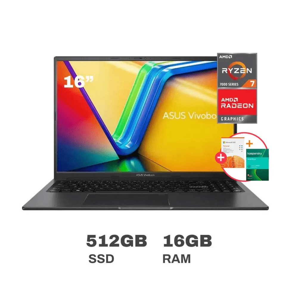 Laptop Asus Vivobook 16X M3604YA-MB067W AMD Ryzen 7 16GB RAM 512GB SSD 16"
