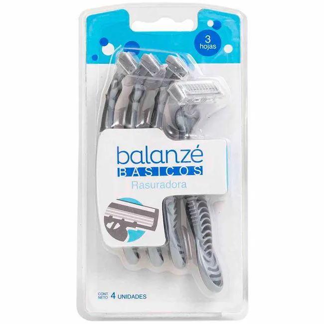Máquina de Afeitar BALANZÉ para Hombre 3 Hojas Paquete 4un