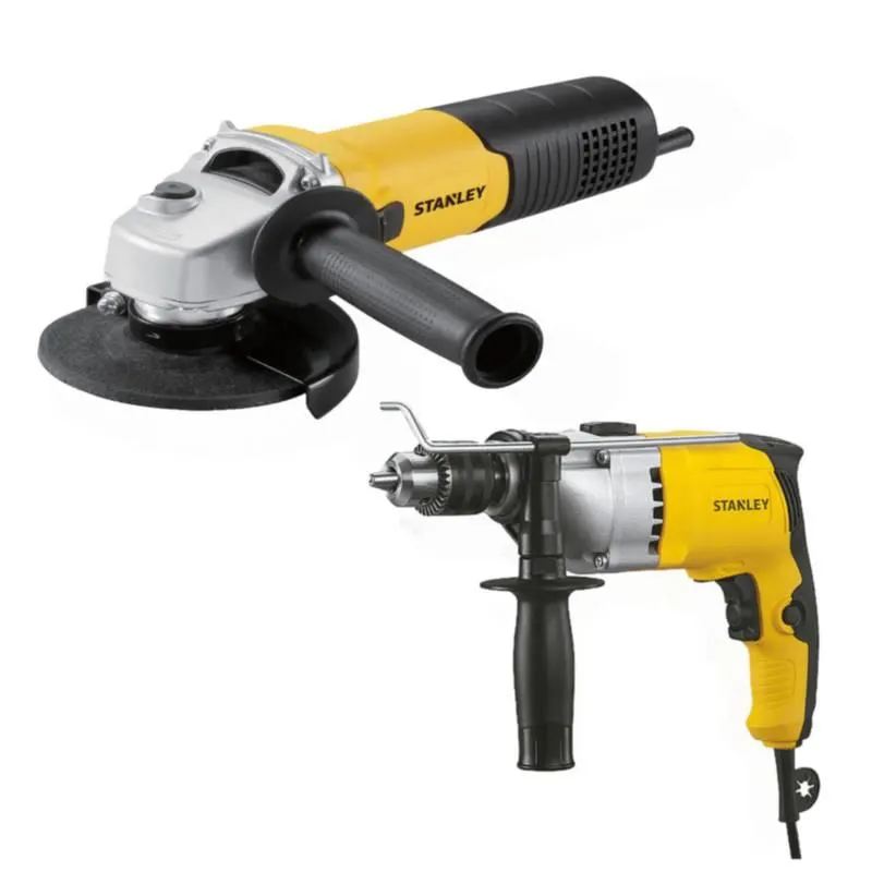 Esmeril Angular 4 1/2" (115MM) 1050W+ Taladro Percutor 1/2" 800W STDH8013 Stanley