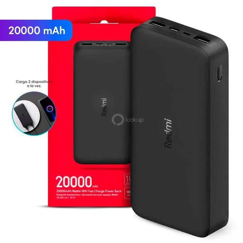 Power Bank Xiaomi 20000mah 18W Carga Rapida Salida USB