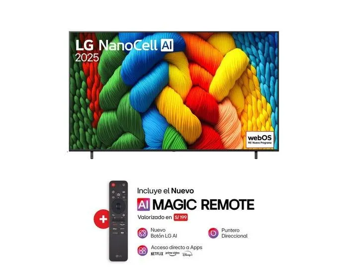 Televisor LG Smart TV 50" NanoCell AI 4K UHD 50NANO80ASA