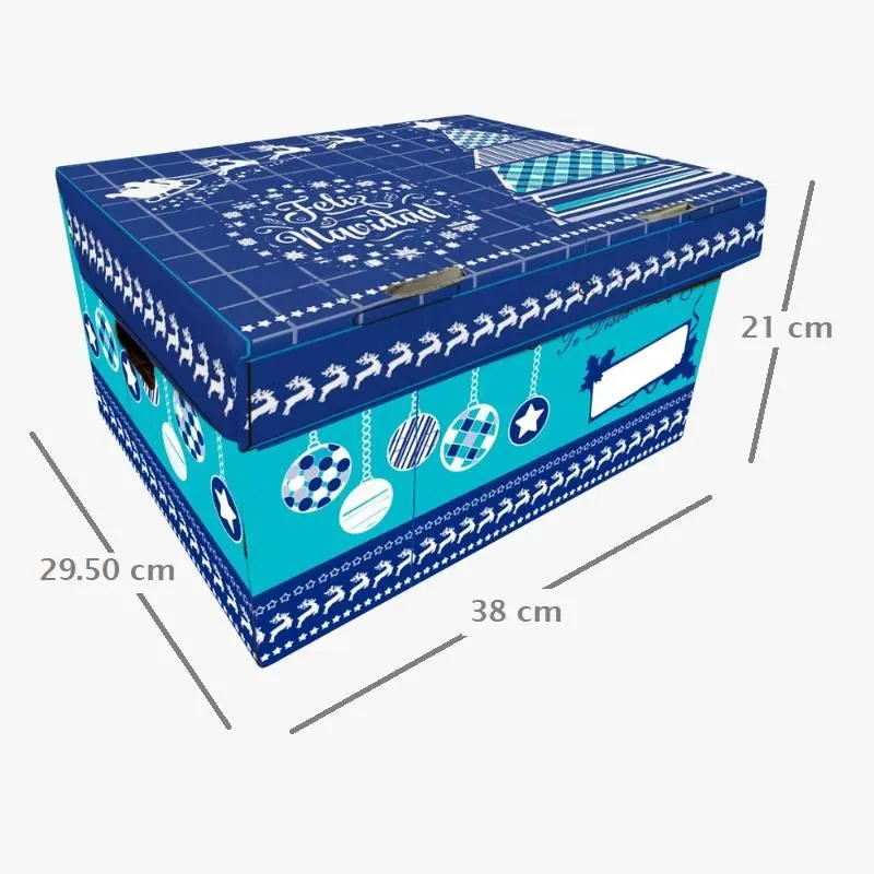 CAJA PARA CANASTA NAVIDEÑA X 200 UNID - ESTANDAR/AZUL