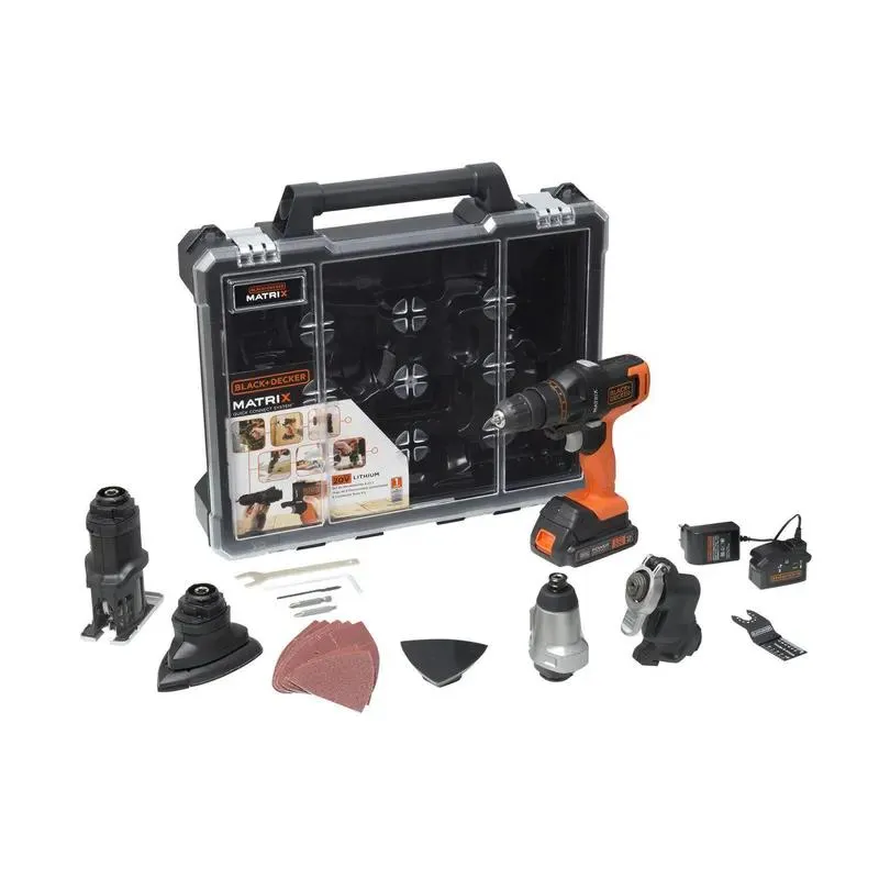 Taladro Atornillador Inalámbrico Black+Decker 20V 6en1 Matrix MTX20K6A