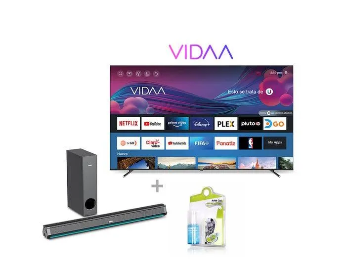 Televisor Miray LED 4K UHD Smart TV 65" MK65-E204 + Soundbar Miray SBM-S28R Bluetooth + Kit de Limpieza Airboom AB C5/120ml