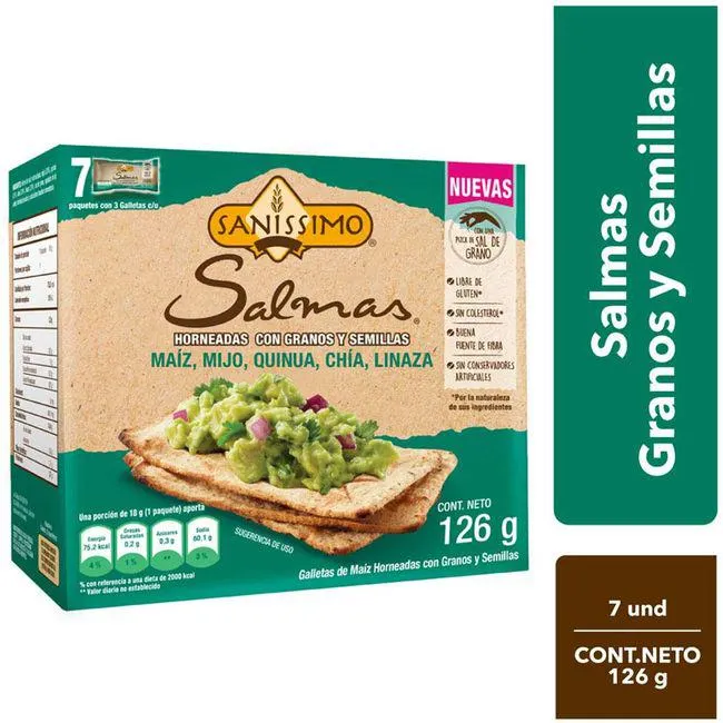 Galletas de Granos y Semillas SALMAS Caja 126g
