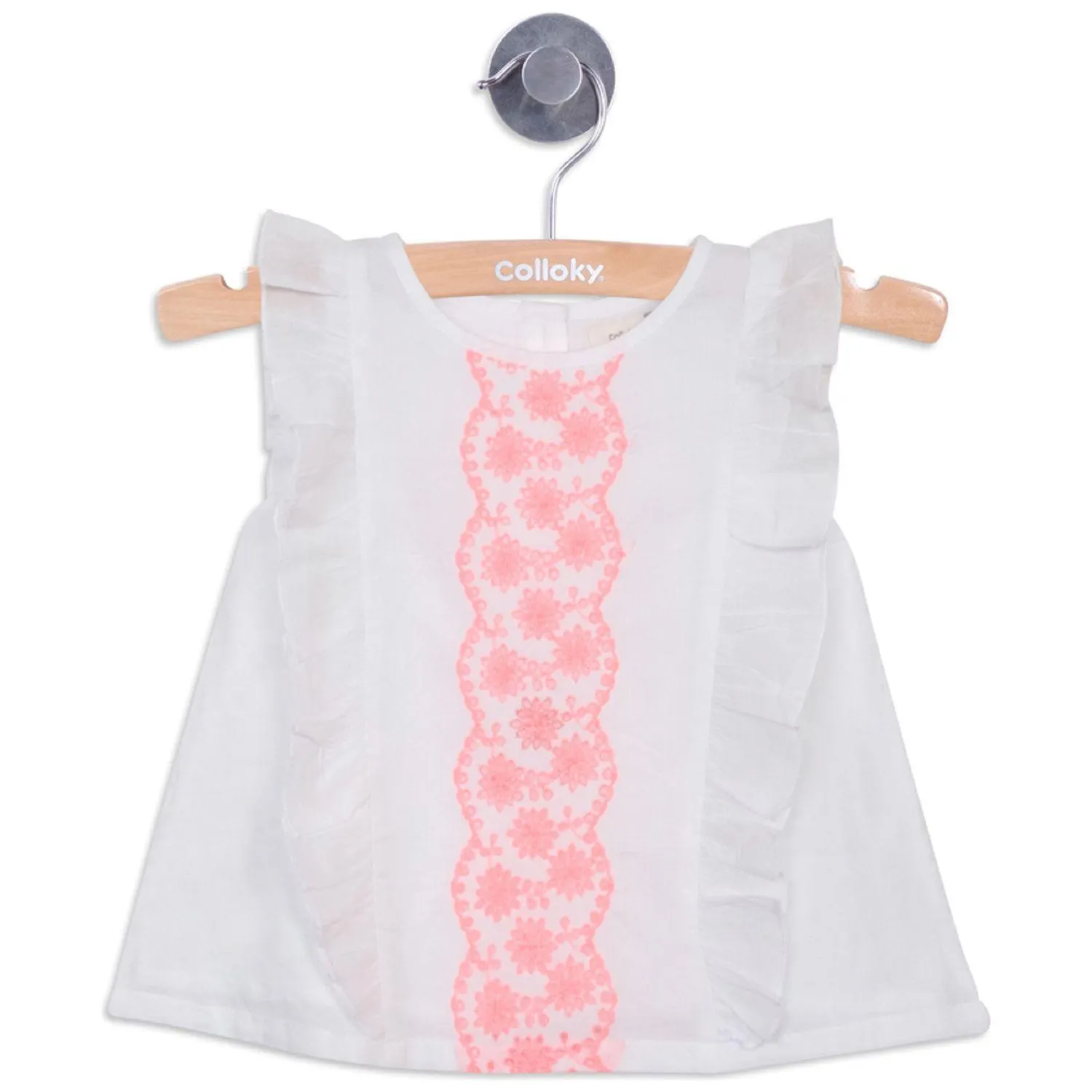 Blusa Con Bordado Central Fluor Floral Blvl08