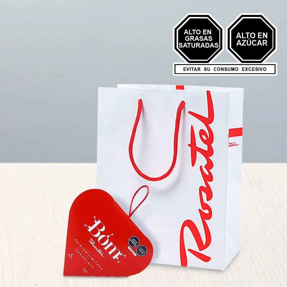 Mini Corazón Bom Rosatel Chocolates 4 Unid.