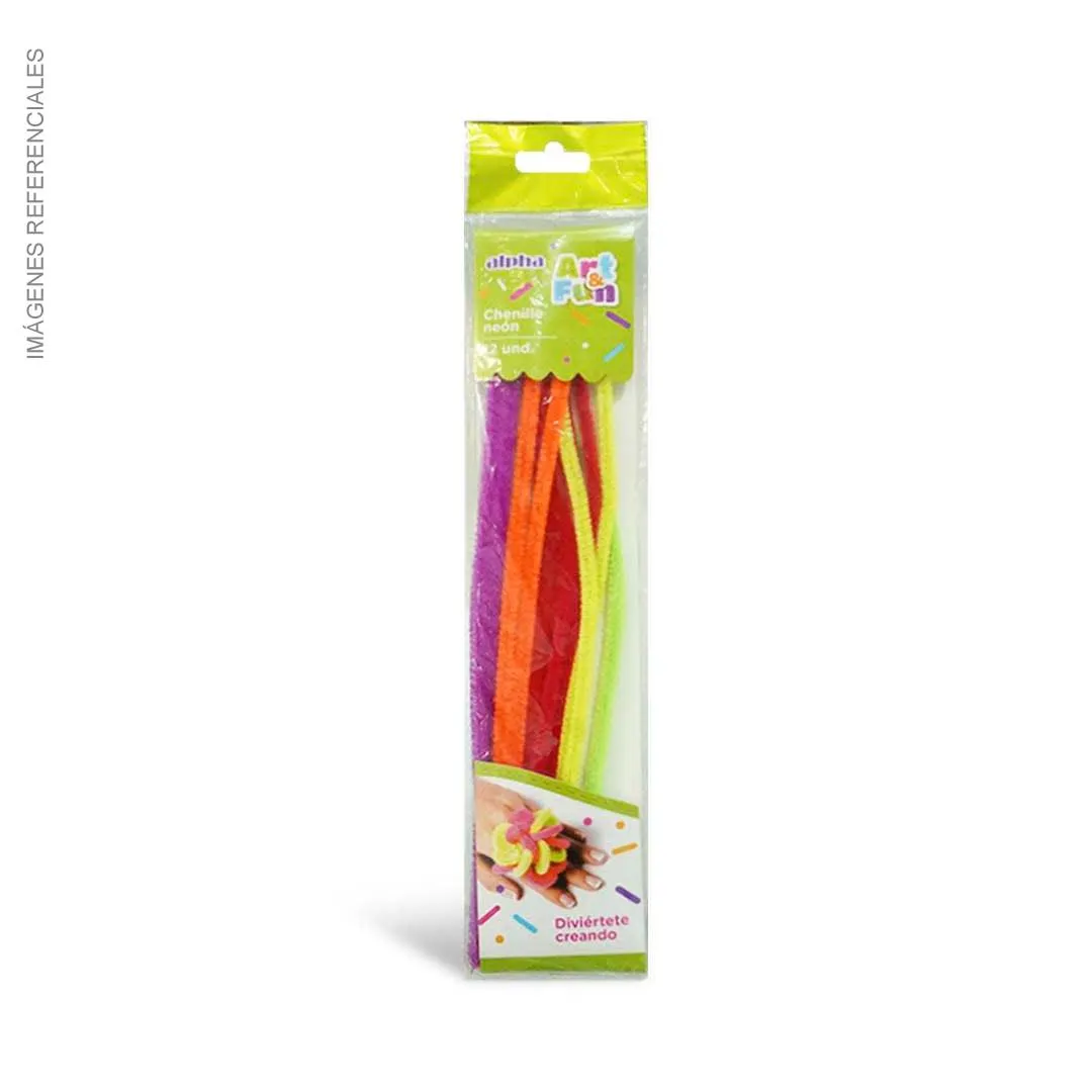 Chenille Alpha Colores Neón x12