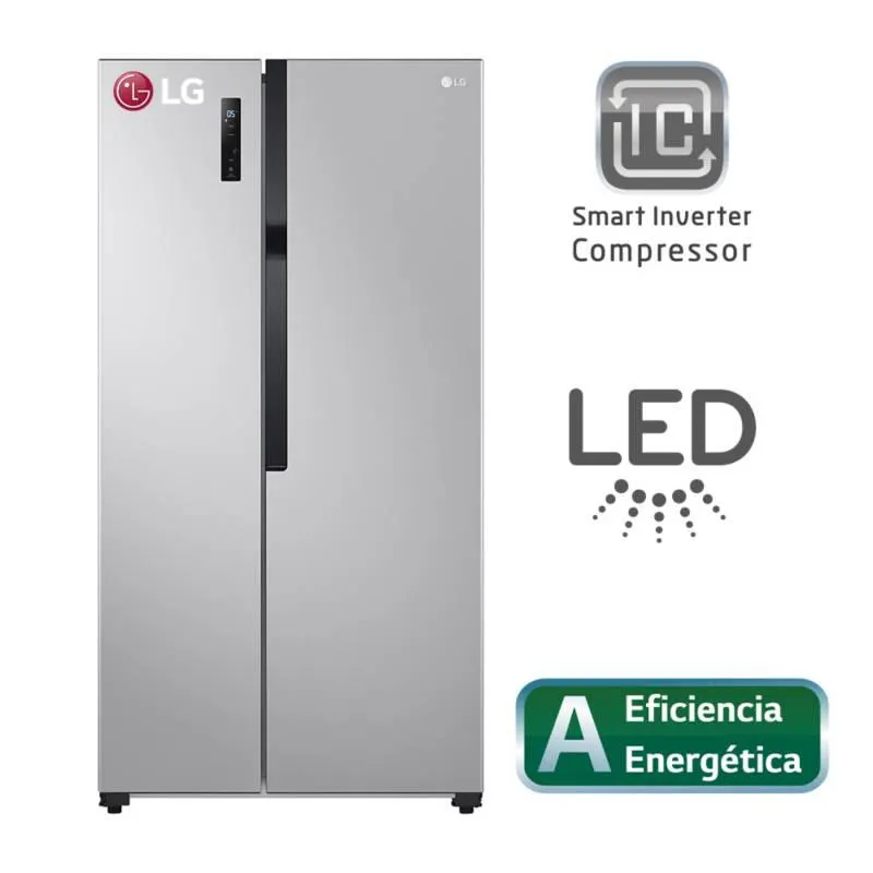 Refrigeradora LS51BPP 509L Múltiple Flujo de aire Side By Side Plateada LG