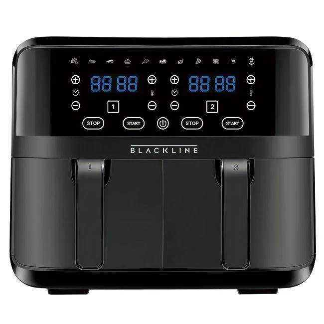 Freidora de Aire BLACKLINE 9L Digital Doble DF-2109D Negro