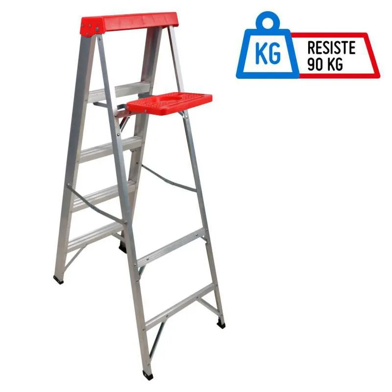 Escalera Tijera Aluminio 4 Pasos