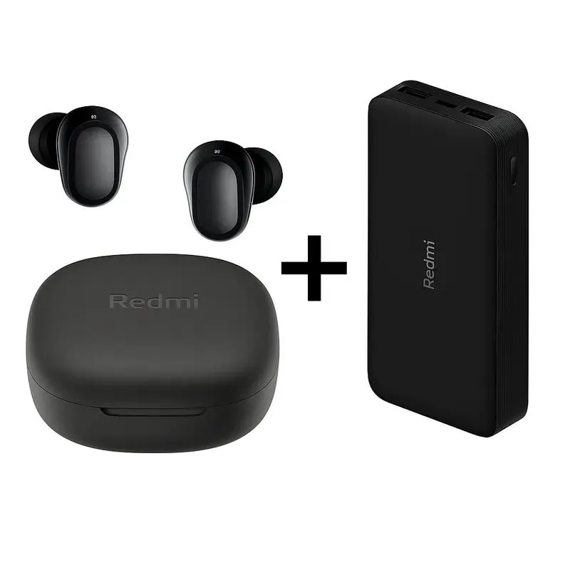 Audifonos Redmi Buds 6 Play Black + Power Bank 20000mah 18W Carga Rapida