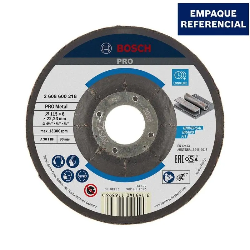 Disco Abrasivo Desbaste para acero 115 x 6 mm Bosch