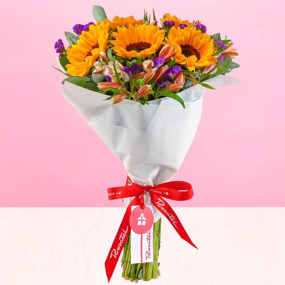 Ramo Girasoles y Astromelias