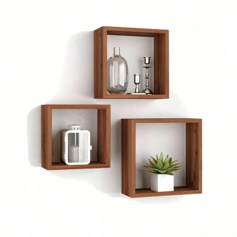 Set 3 Repisas Cubo Wengue