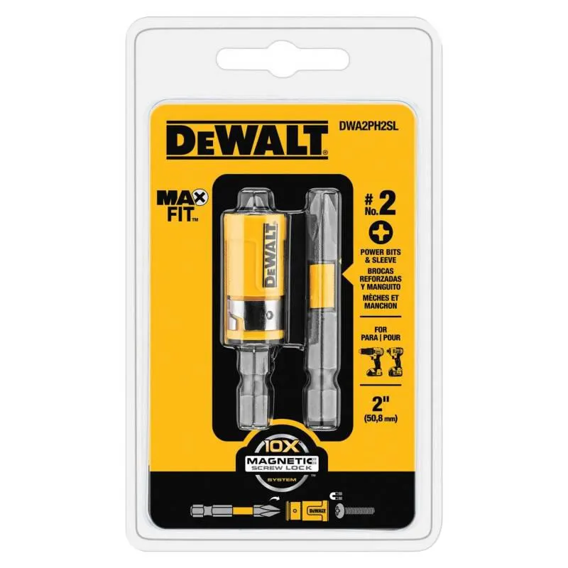 Set de Puntas Acero MaxFit Phillips/Cruz #2 de 2'' y Collar DWA2PH2SL Dewalt