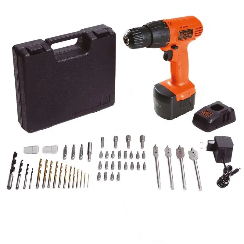Taladro Atornillador Inalámbrico 3/8" 12V + Kit (Bat + Carg) + 50 Accesorios + Maletín CD121K50