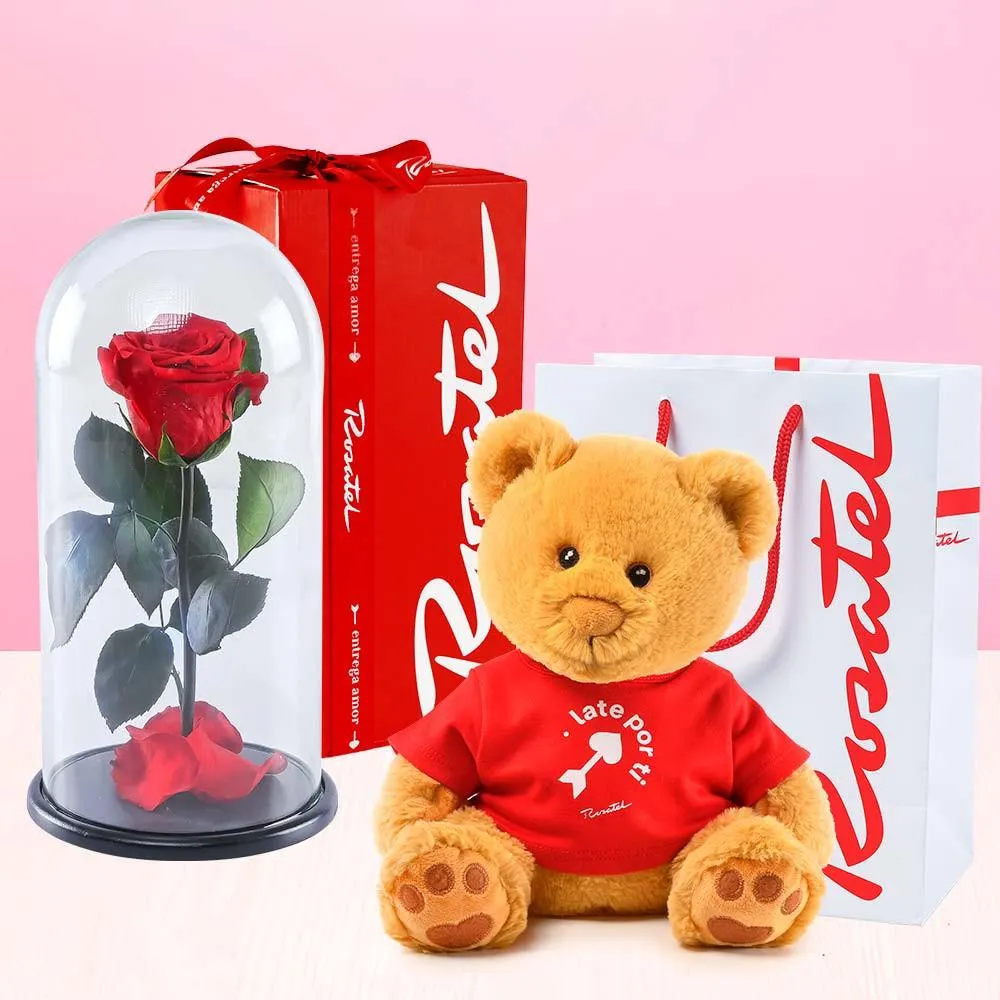 Rosa Encantada Roja y Hugo Late Por ti