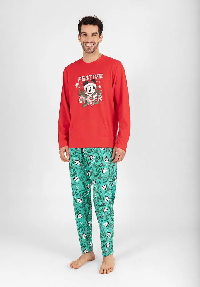 PIJAMA PANTALON DISNEY HOMBRE ALGODÓN ROJO - D6757