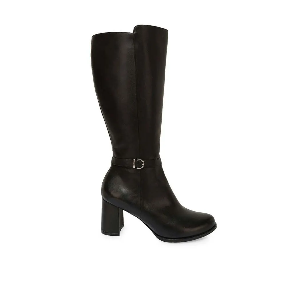 Bota Alta Jodhpur Casual RUT-2501 Negro Viale Cuero