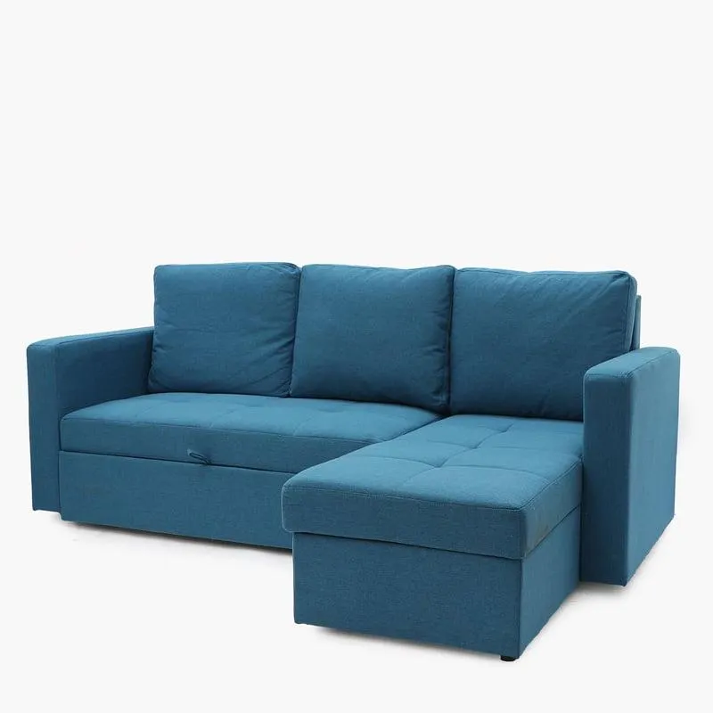 Futón Seccional Convertible Alex 3 Cuerpos Derecho 2 Plz Con Almacenamiento y Posavasos