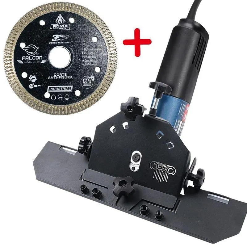 Adaptador Guia Corte 45 Amoladora Porcelanato + Disco Diamantado