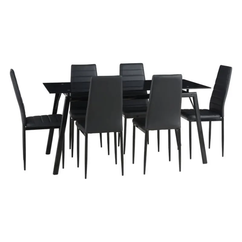 Juego de Comedor 6 Sillas Dartagnan Negro