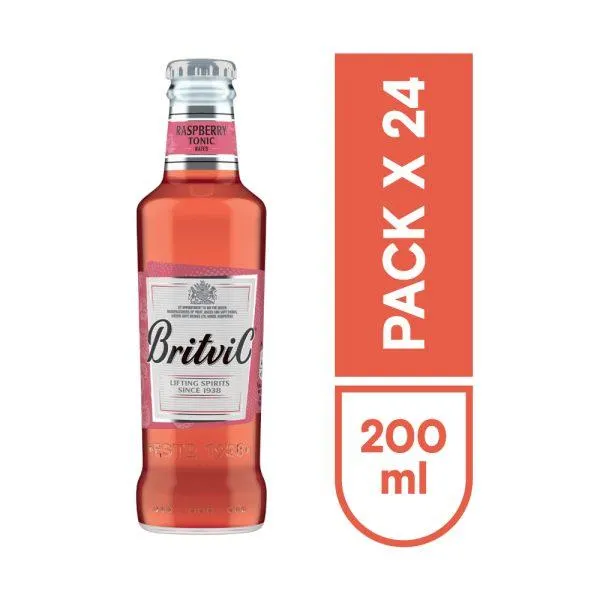 24 Unds Agua Tonica Rasperry Britvic Botella x 200ML