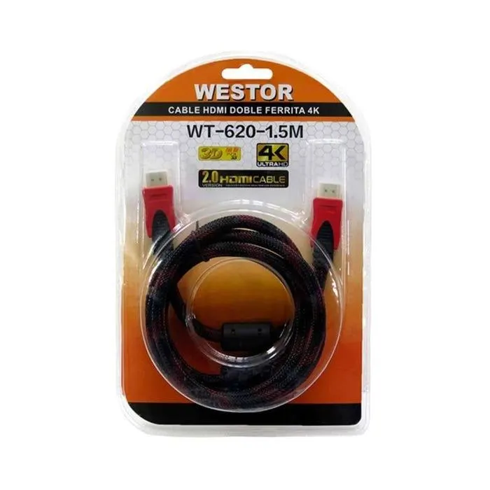 Cable HDMI a HDMI Westor mallado 1.5 metros WT-620-1.5M