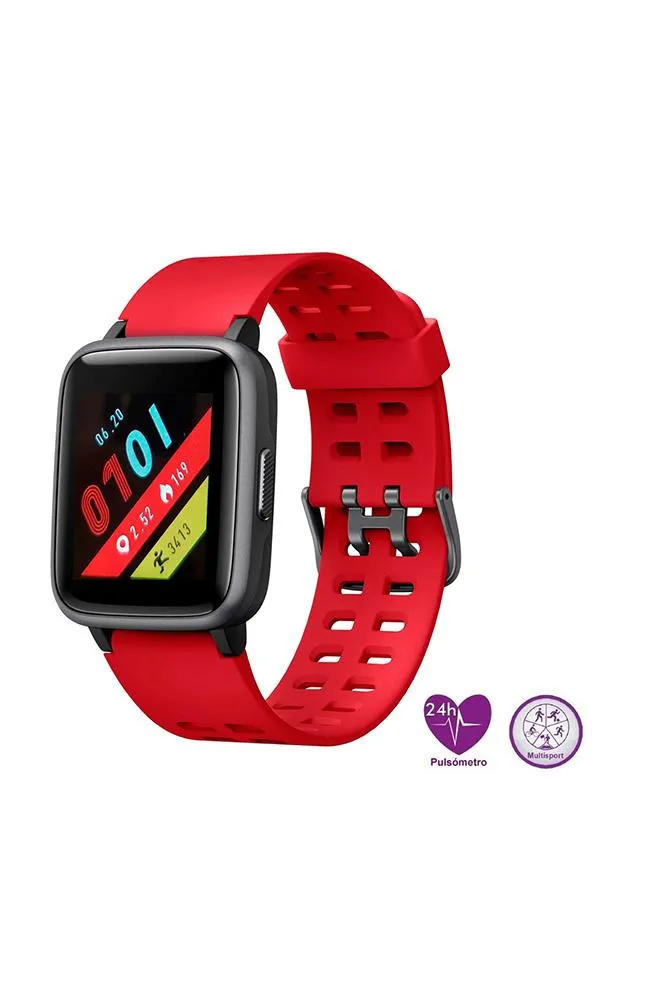 SmartWatch Leotec multisport Worldfit LESW17R Rojo