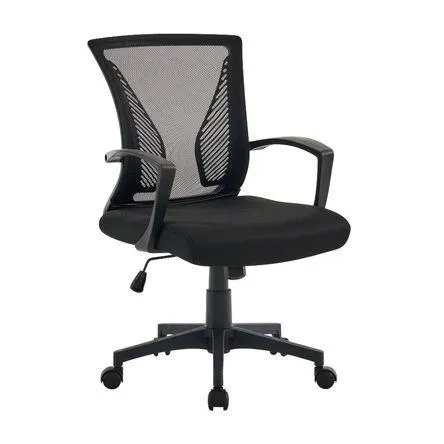 Silla de Oficina Giratoria Burgos Tela Mesh Negro Orange