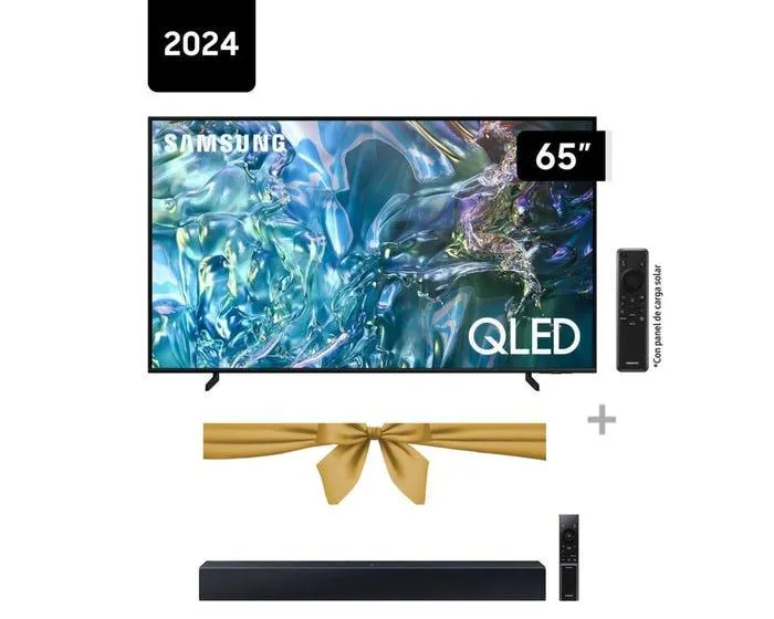 Televisor Samsung Smart TV 65" 4K QLED QN65Q60DAGXPE + Soundbar Samsung Bluetooth 2.0Ch HW-C400/PE