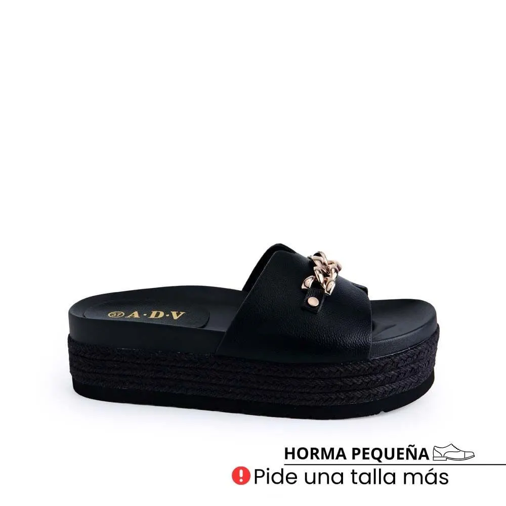 Sandalia Slide Casual ANA-2520 Negro ADV
