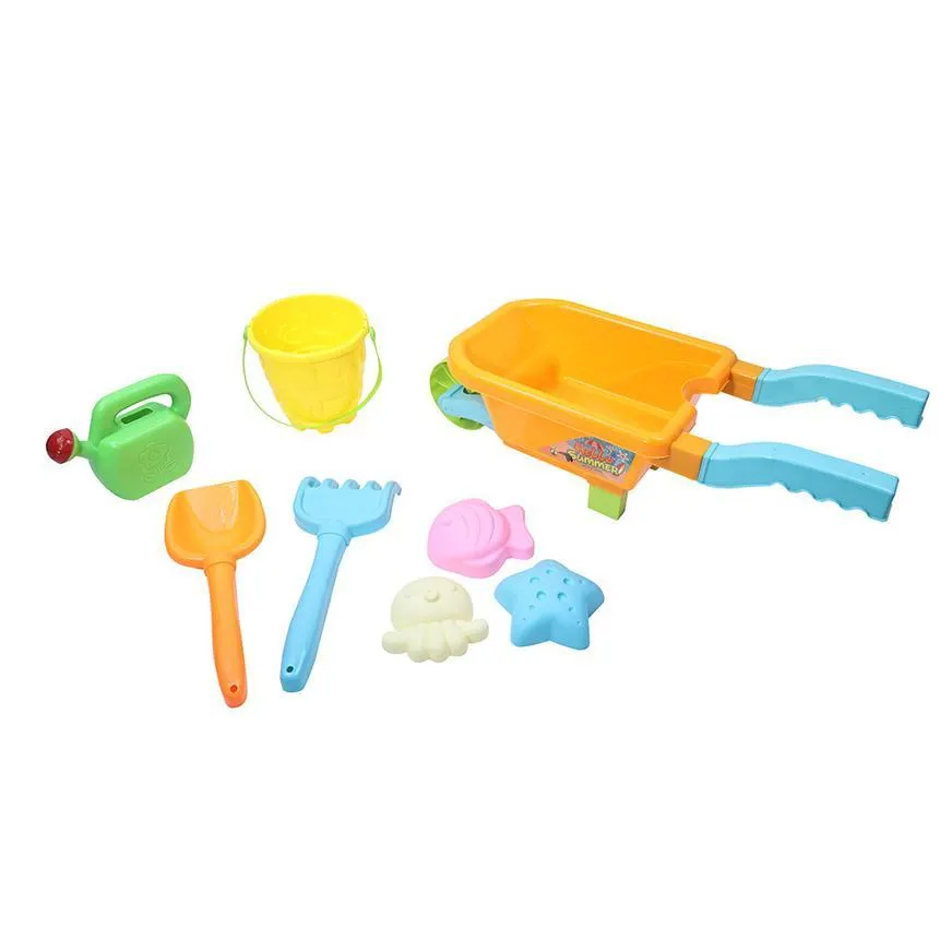Set De Juguetes De Playa Con Caretilla X 7 Piezas