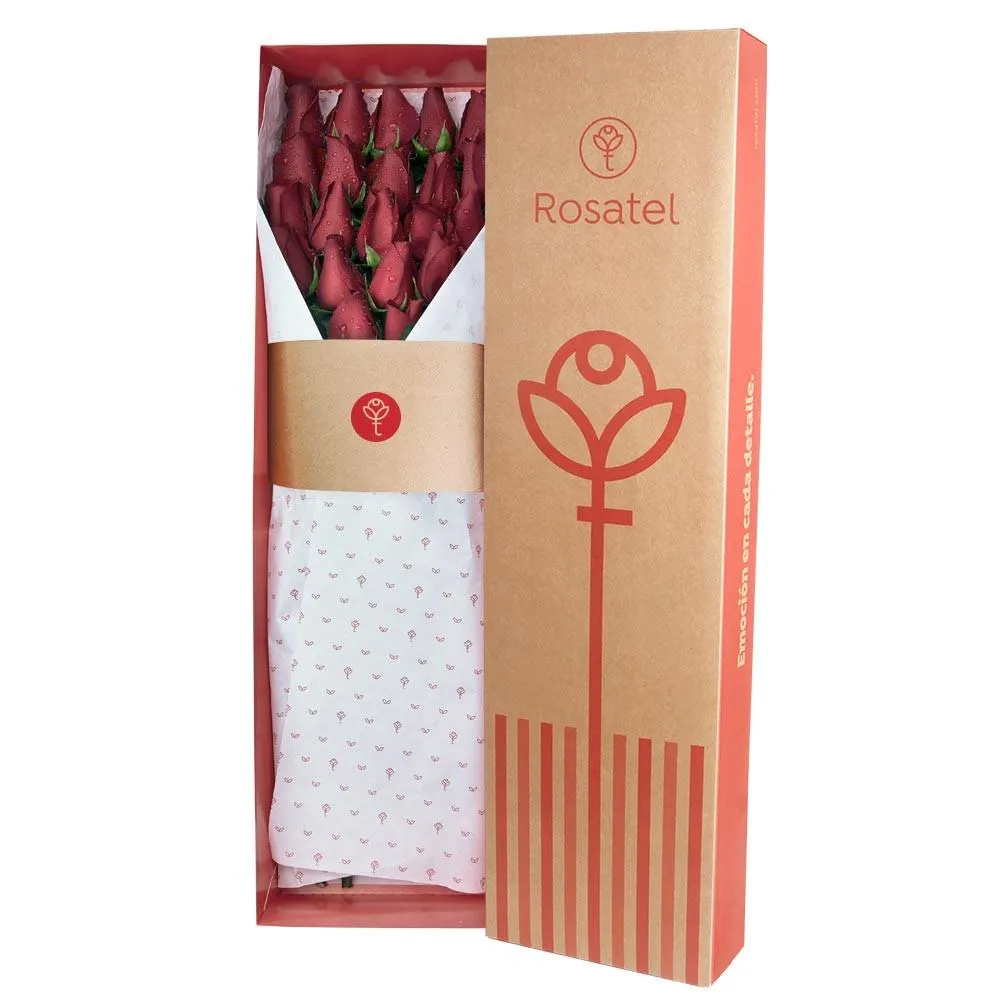 Caja Natural con 24 Rosas