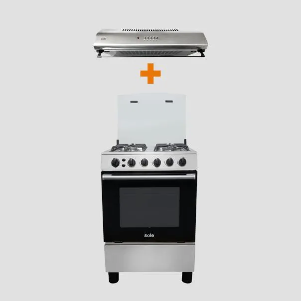Campana Atenea 60cm + Cocina de pie Punta Sal 60cm