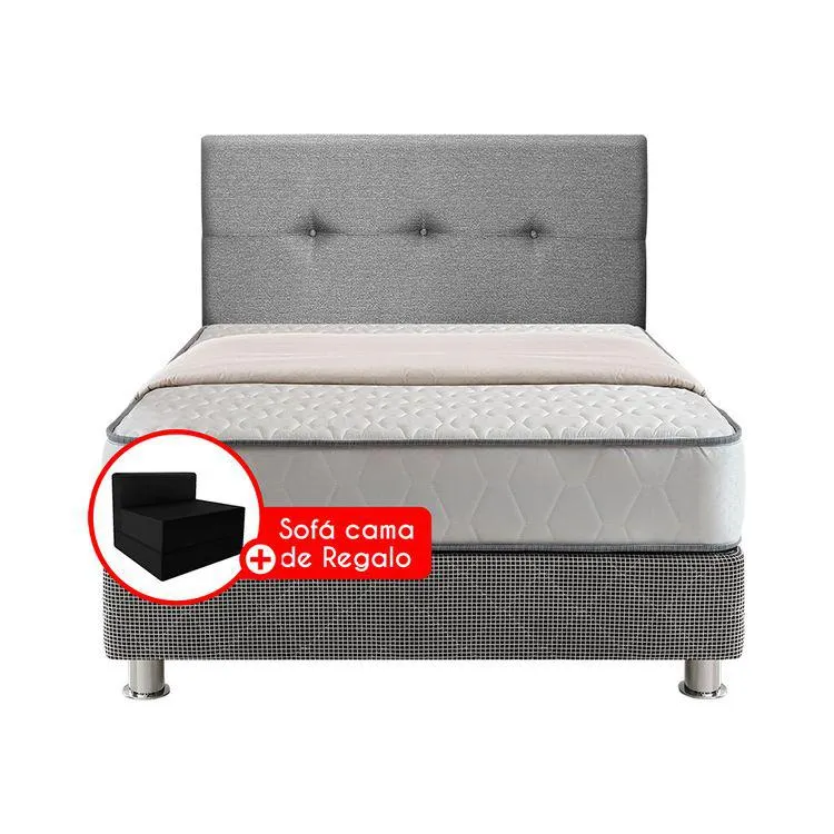 Box Tarima 2 Plazas Forli Elegant + Cabecera + Sofá Cama + Accesorios