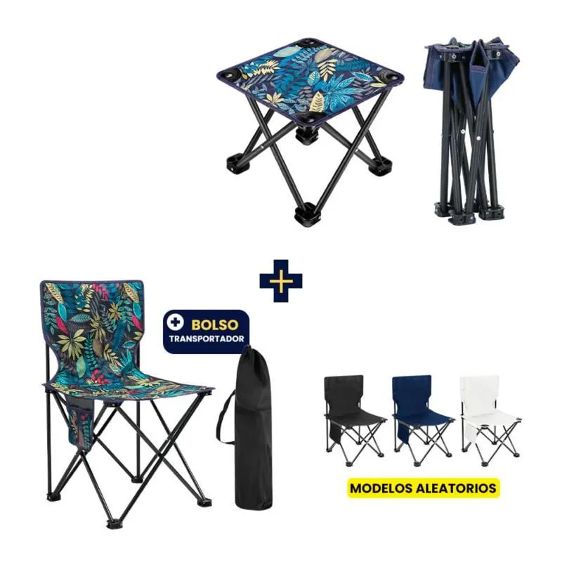 Combo Silla Banquito para Playa Camping Terraza