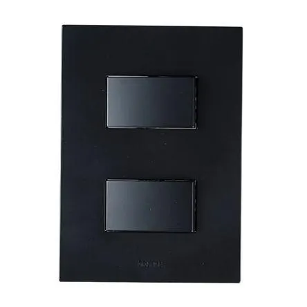 Placa Armada Orange: Interruptor Doble Matte Negro