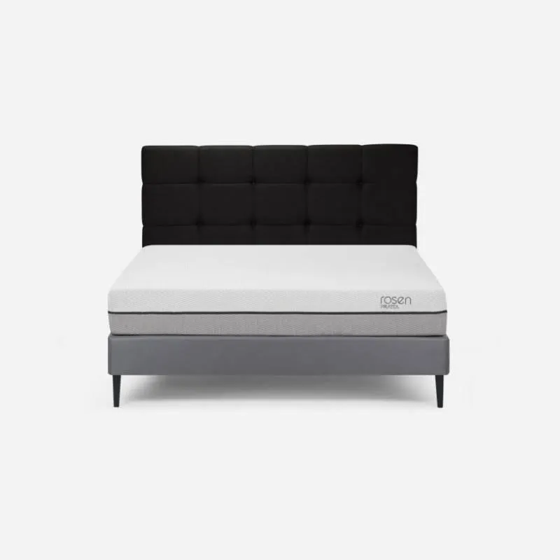 Cama Pratta Rosen 2 Plazas + Colchón + Respaldo Issey Grafito