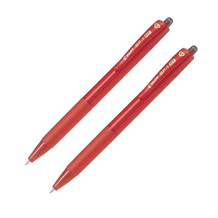 Bolígrafo Pilot Tinta Seca (Bp-1Rt) Punta Fina x 2 Blister Rojo