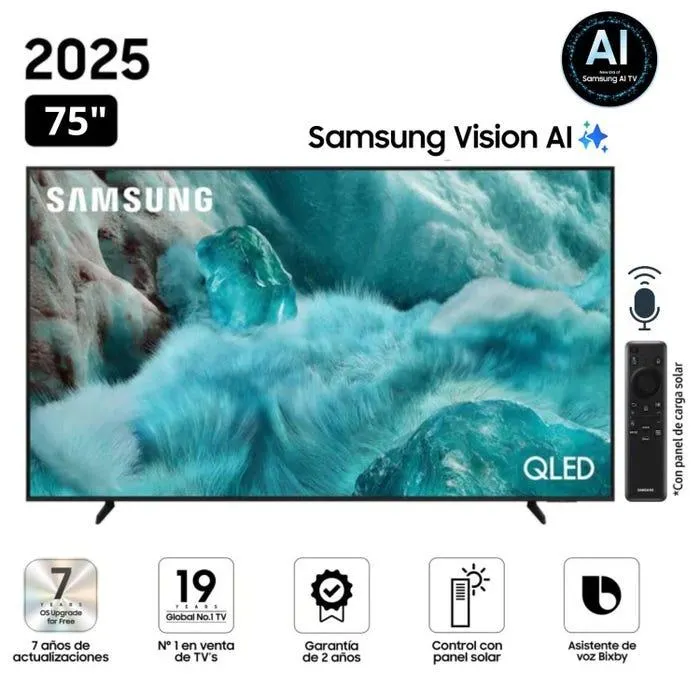 Televisor Samsung QLED 75" Visión AI Smart TV QN75Q7FAAGXPE - Nuevo 2025