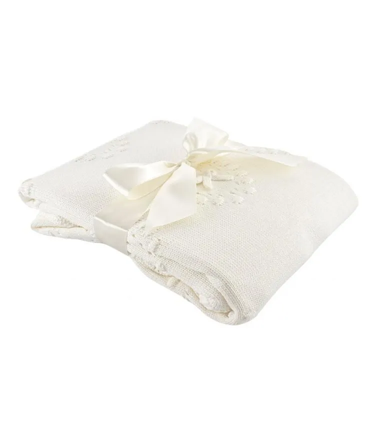 Colcha Tejida con Forro de 100% Algodón | Corazones