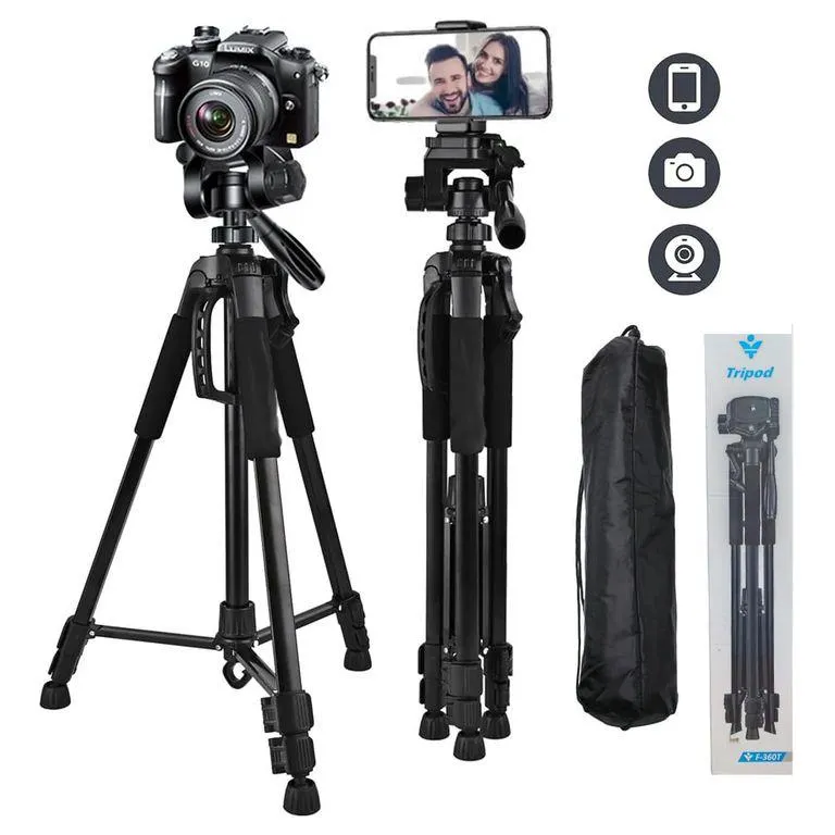 "Tripode para Celular Camara Proyector Aluminio 166 cm Soporte 360°"